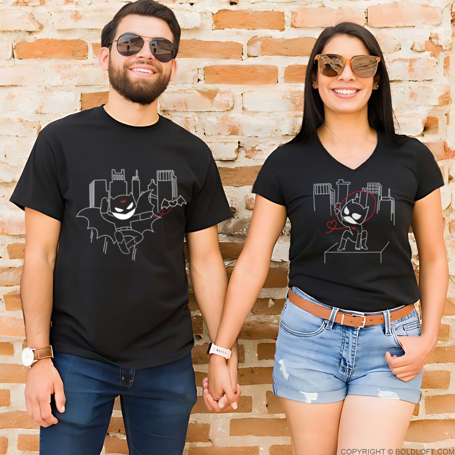 We’re Irresistibly Attracted Couple Shirts by BoldLoft feature comic characters. Perfect cotton anniversary shirts for husband and movie night outfits.
