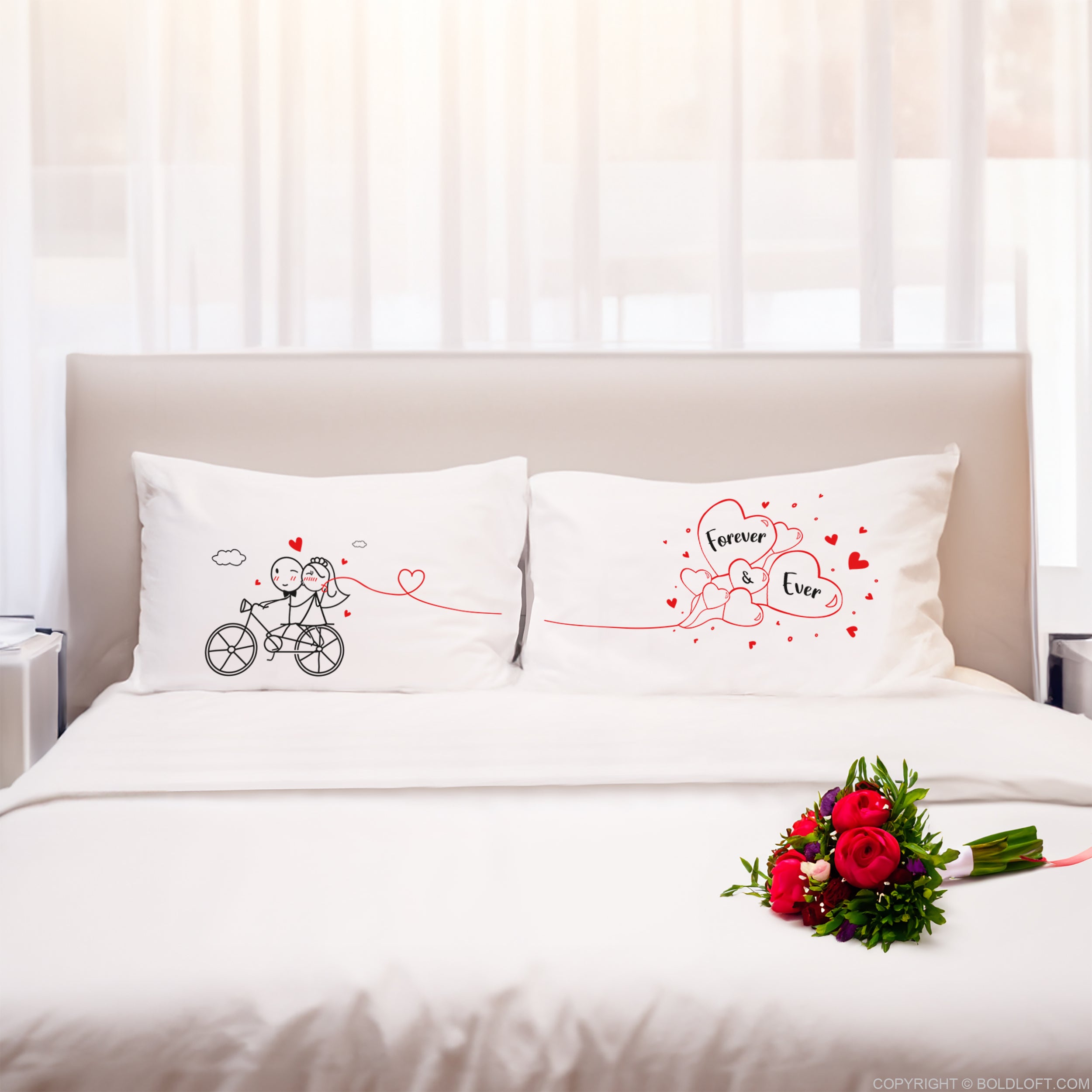 BoldLoft Forever & Ever Wedding Pillowcases for Couples-Romantic Wedding Pillow Gifts for Newlyweds