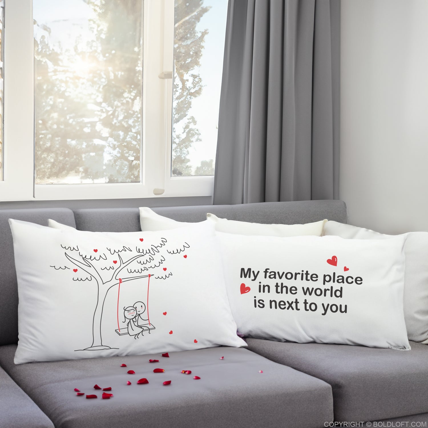 BoldLoft Next to You™ Couple Pillowcases - Perfect anniversary gifts for couples.