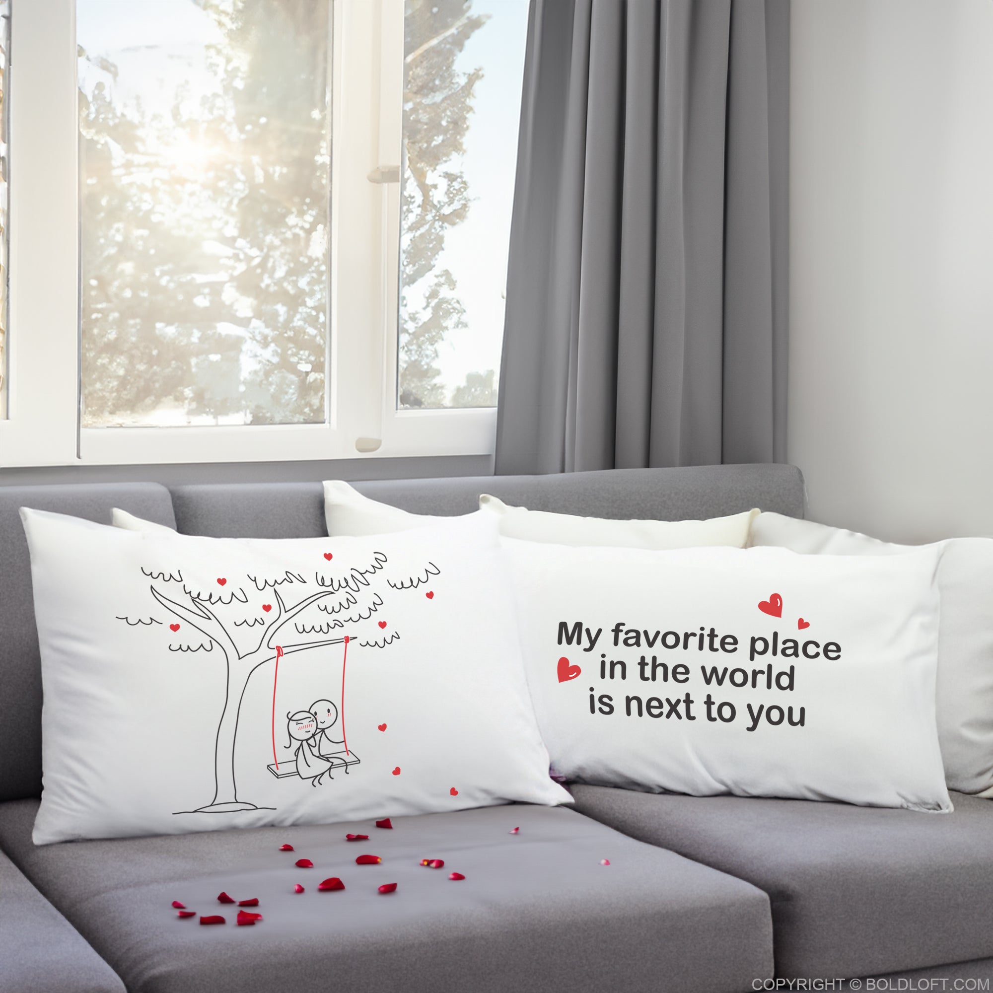 BoldLoft Next to You™ Couple Pillowcases - Perfect anniversary gifts for couples.