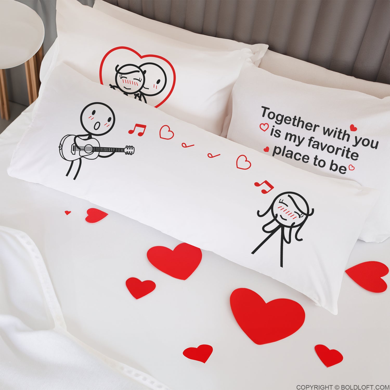 BoldLoft Love Me Tender® Body Pillow Case. Romantic gifts for couples and Valentine decors for him and her.