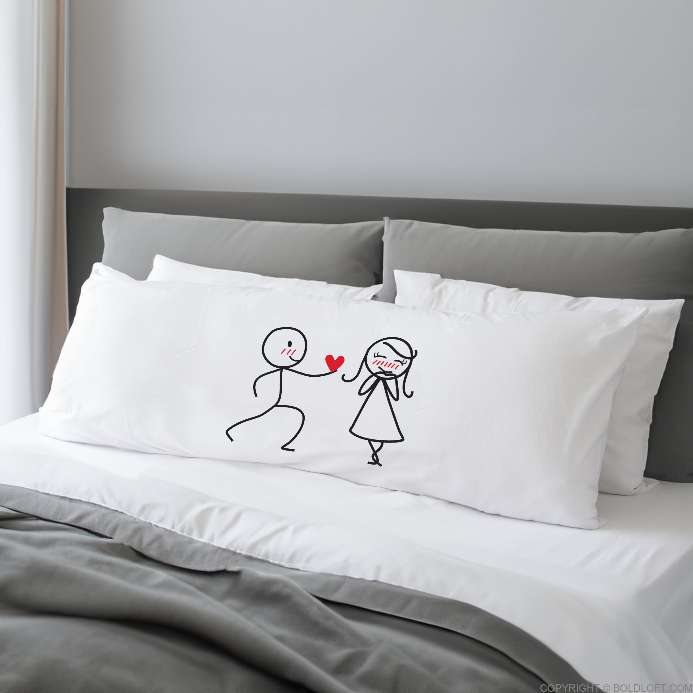 BoldLoft My Heart Belongs to You™ Body Pillowcase - Valentine pillow cover for her.