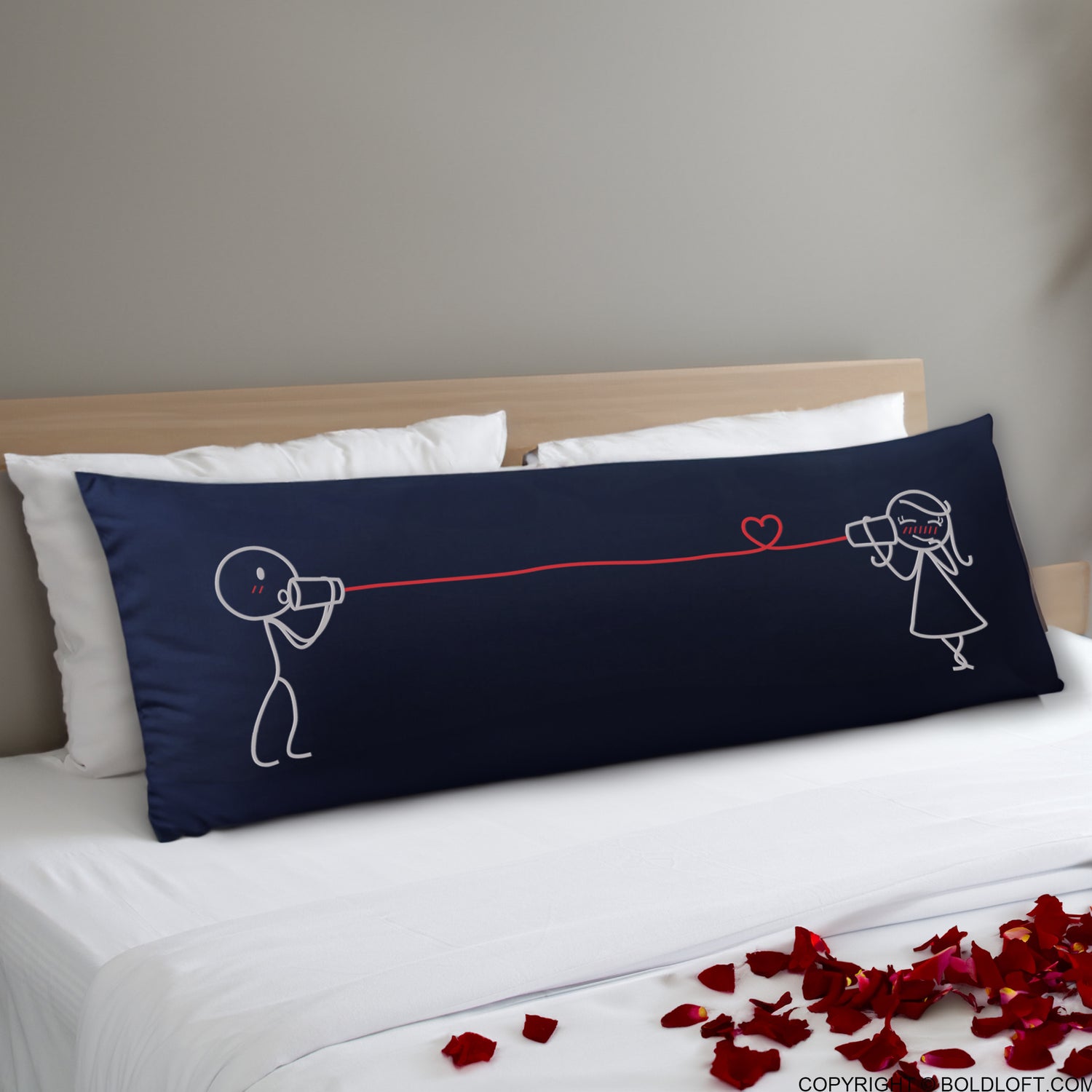 BoldLoft Say I Love You Body Pillowcase in Dark Blue - the perfect gift for anniversaries and special moments!