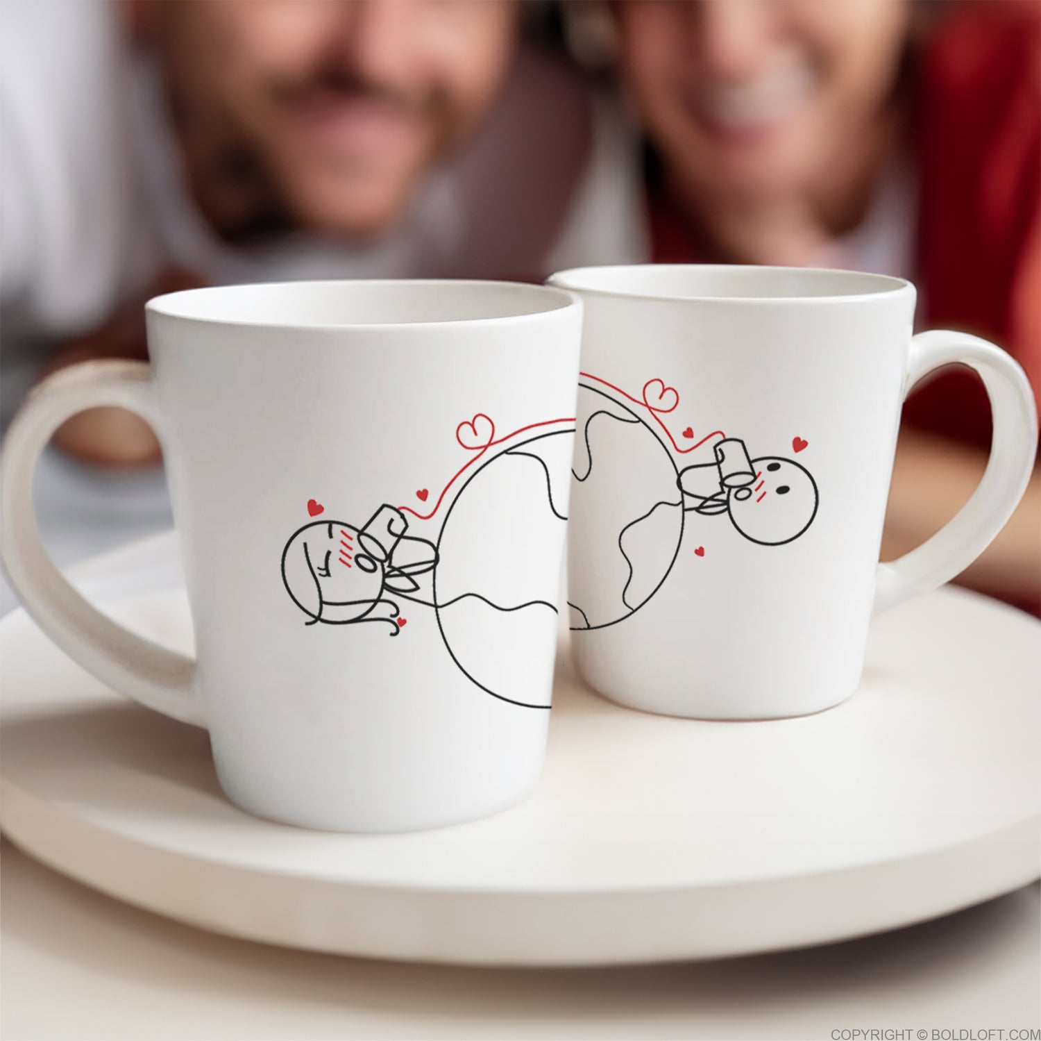 BoldLoft Love Have No Distance Long distance coffee mugs for Long Distance Couples. Perfect LDR gifts for anniversary, Christmas, and Valentines Day.