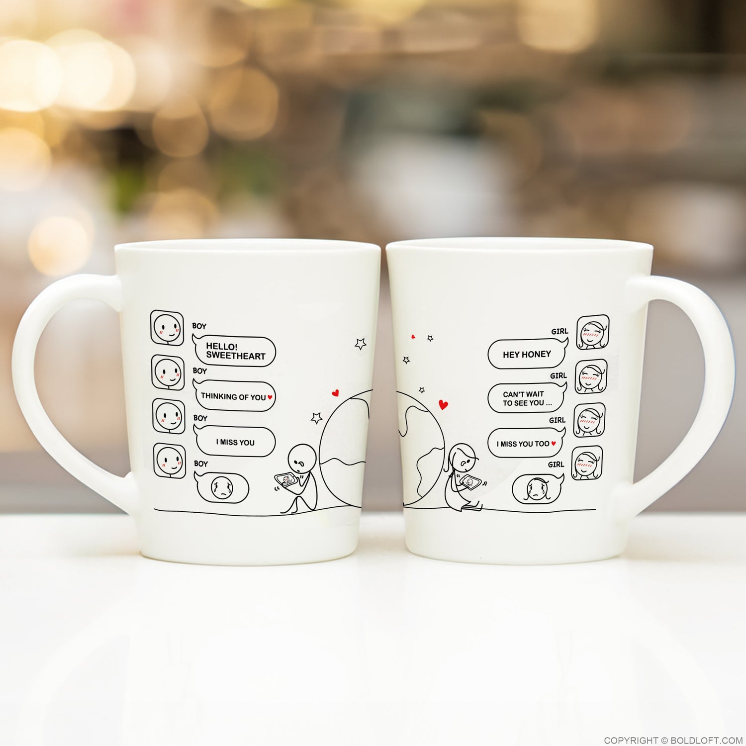 Bridge the miles with our charming Wish You Were Here long distance couple mugs. Ideal long distance gifts for long distance relationships couples. 
