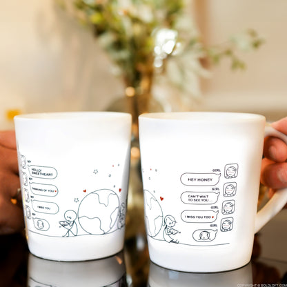 Discover BoldLoft Wish You Were Here adorable coffee mugs for long distance couples separated by miles. 