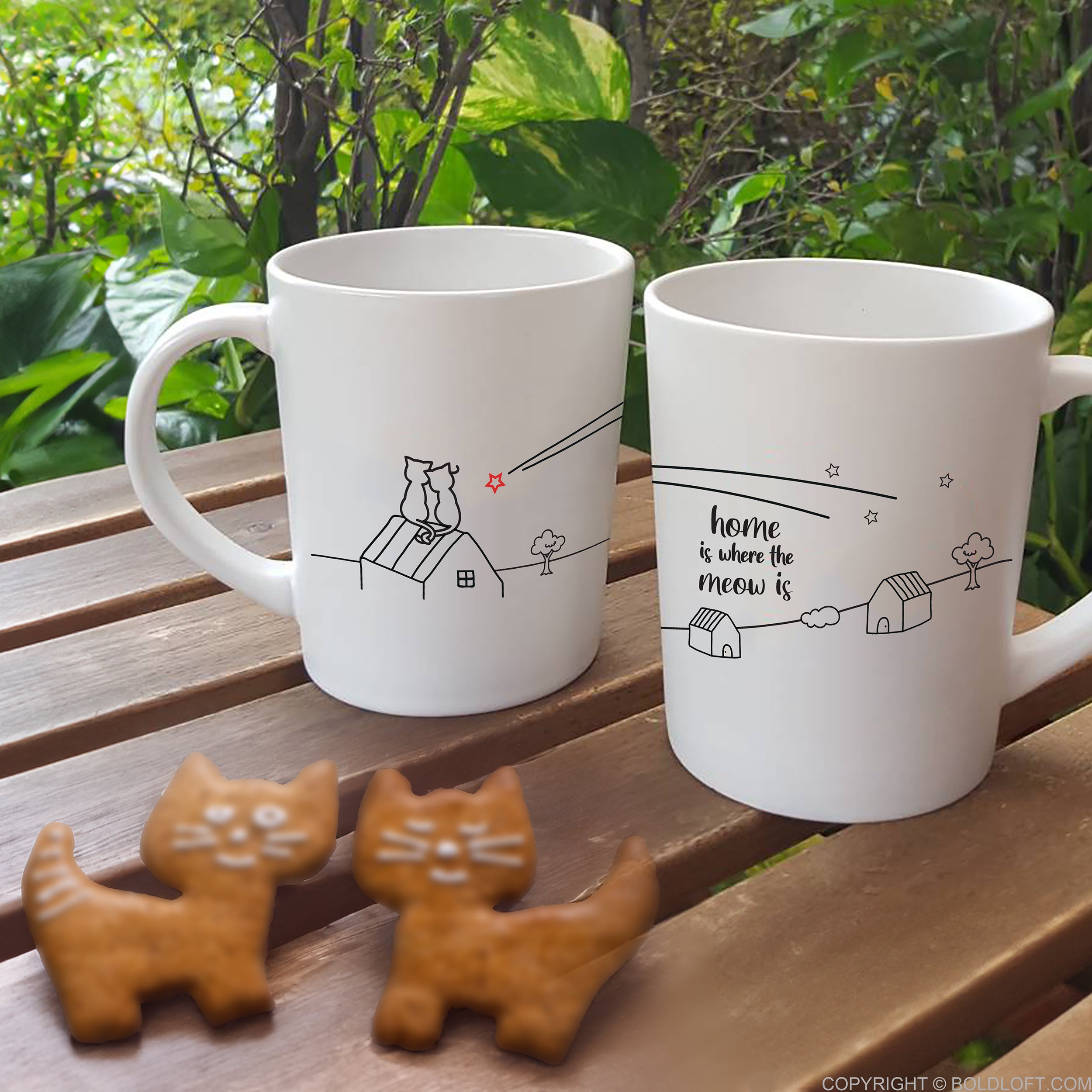 BoldLoft Cat Coffee Mugs Set for Cat Lovers. Cat Lover Gifts for Anniversary, Valentine&
