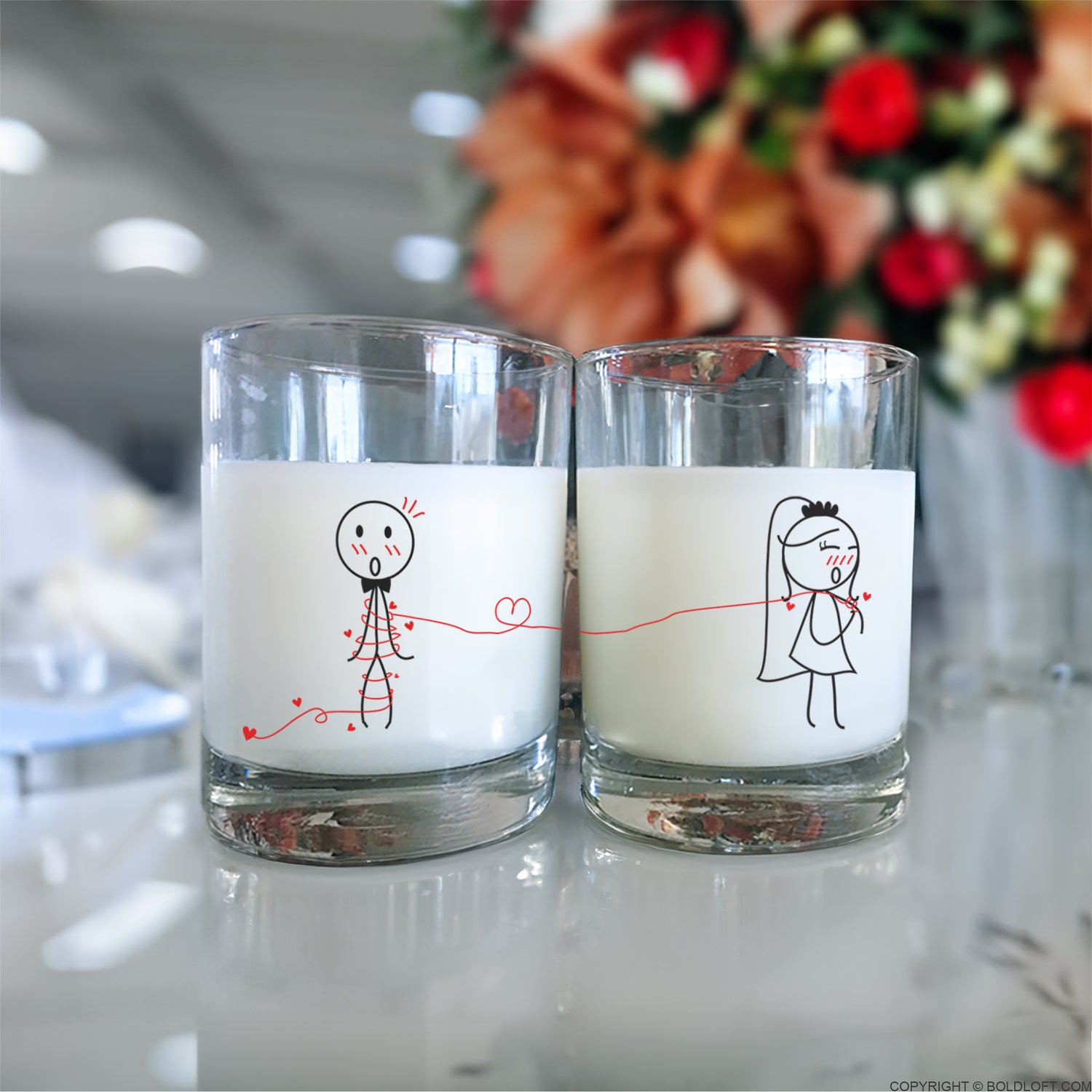 BoldLoft Tie the Knot Wedding Glasses for Couples- Bride and Groom Wedding Gift Set, perfect for newlyweds, engagement, and bridal shower.