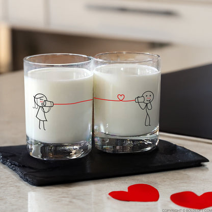 BoldLoft Say I Love You Too Couple Drinking Glasses, Valentine&
