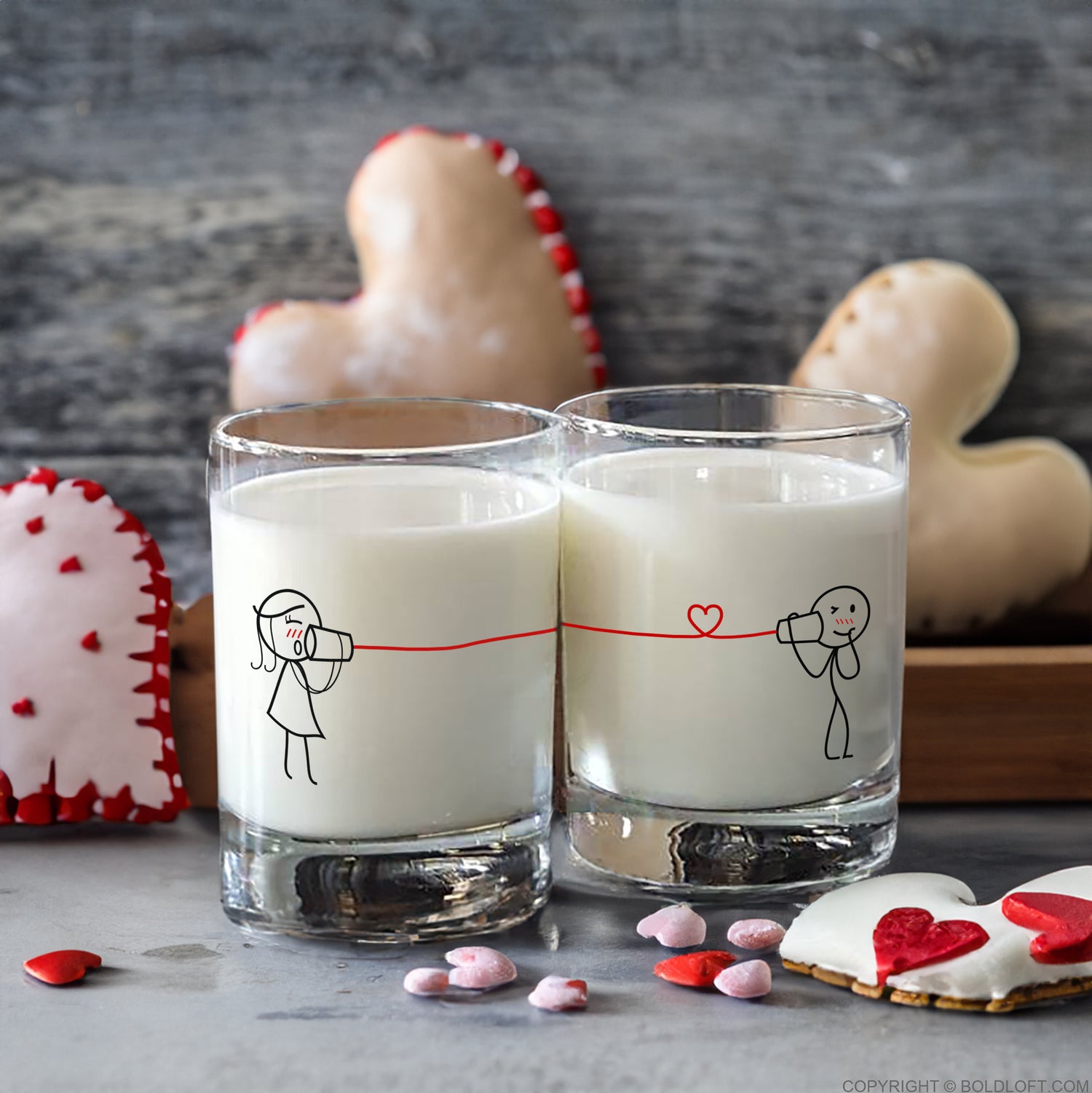 BoldLoft Say I Love You Too Couple Glass Set, perfect couple gifts for anniversary, Valentine&
