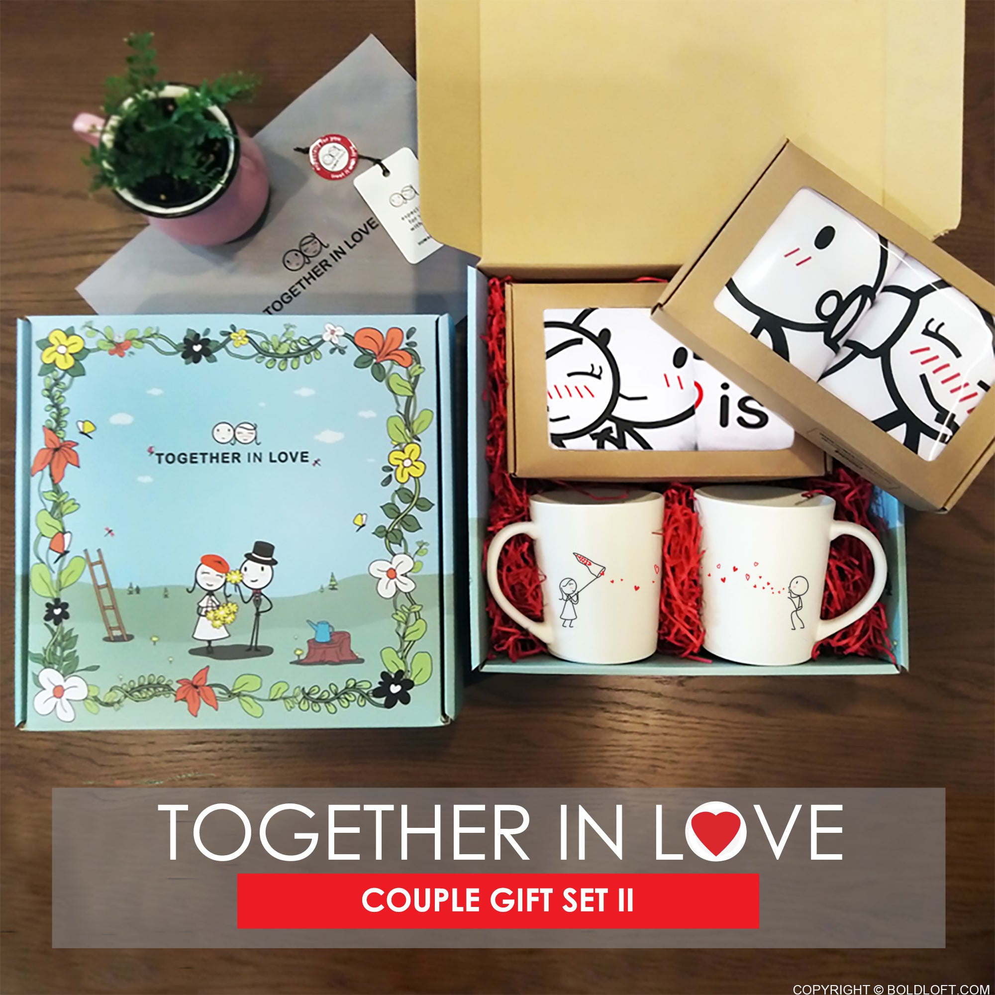 BoldLoft Together in Love Couple Gift Set is packed in gift-ready box and is a perfect gift for couples for Valentine&