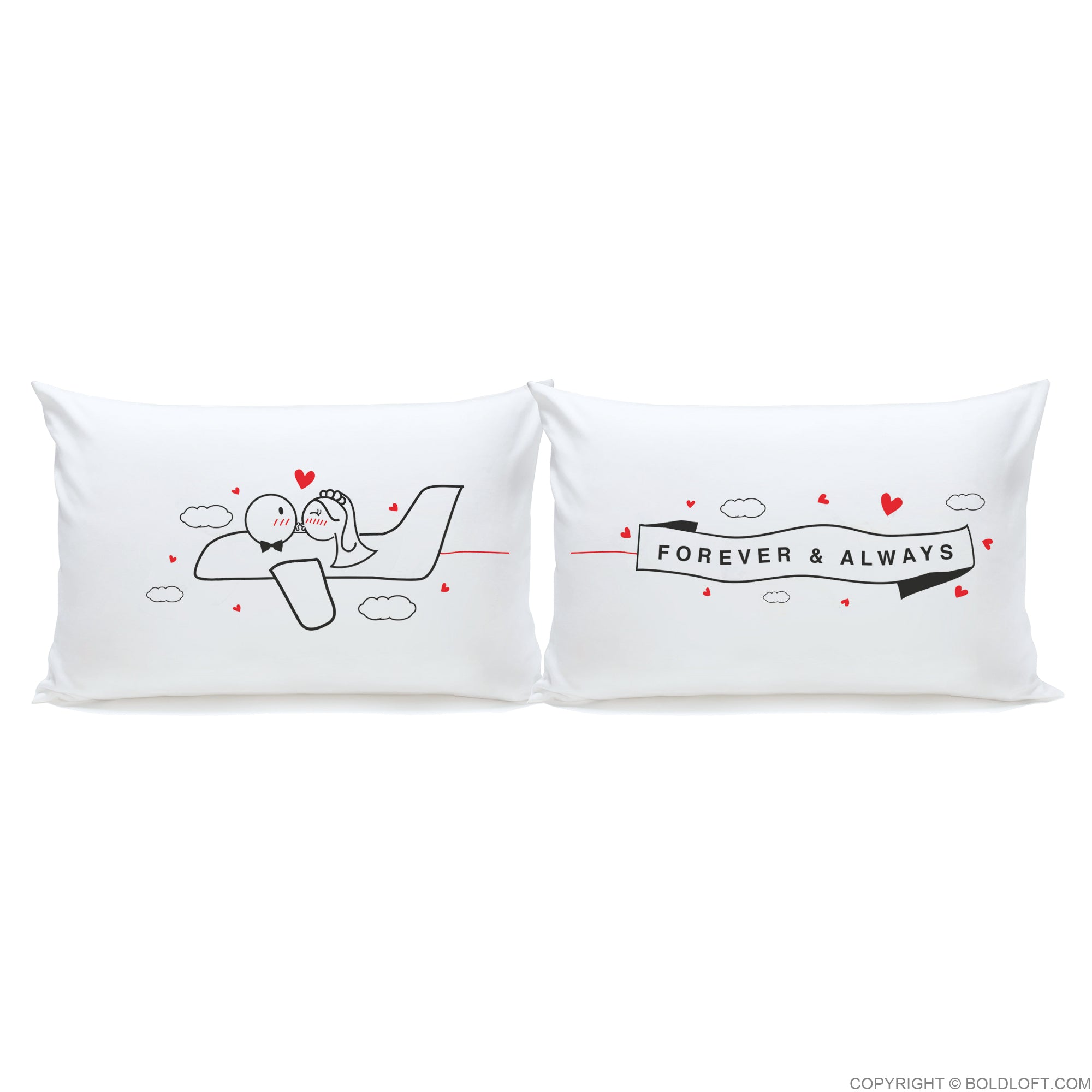 Forever &amp; Always™ Bride &amp; Groom Pillowcase Set