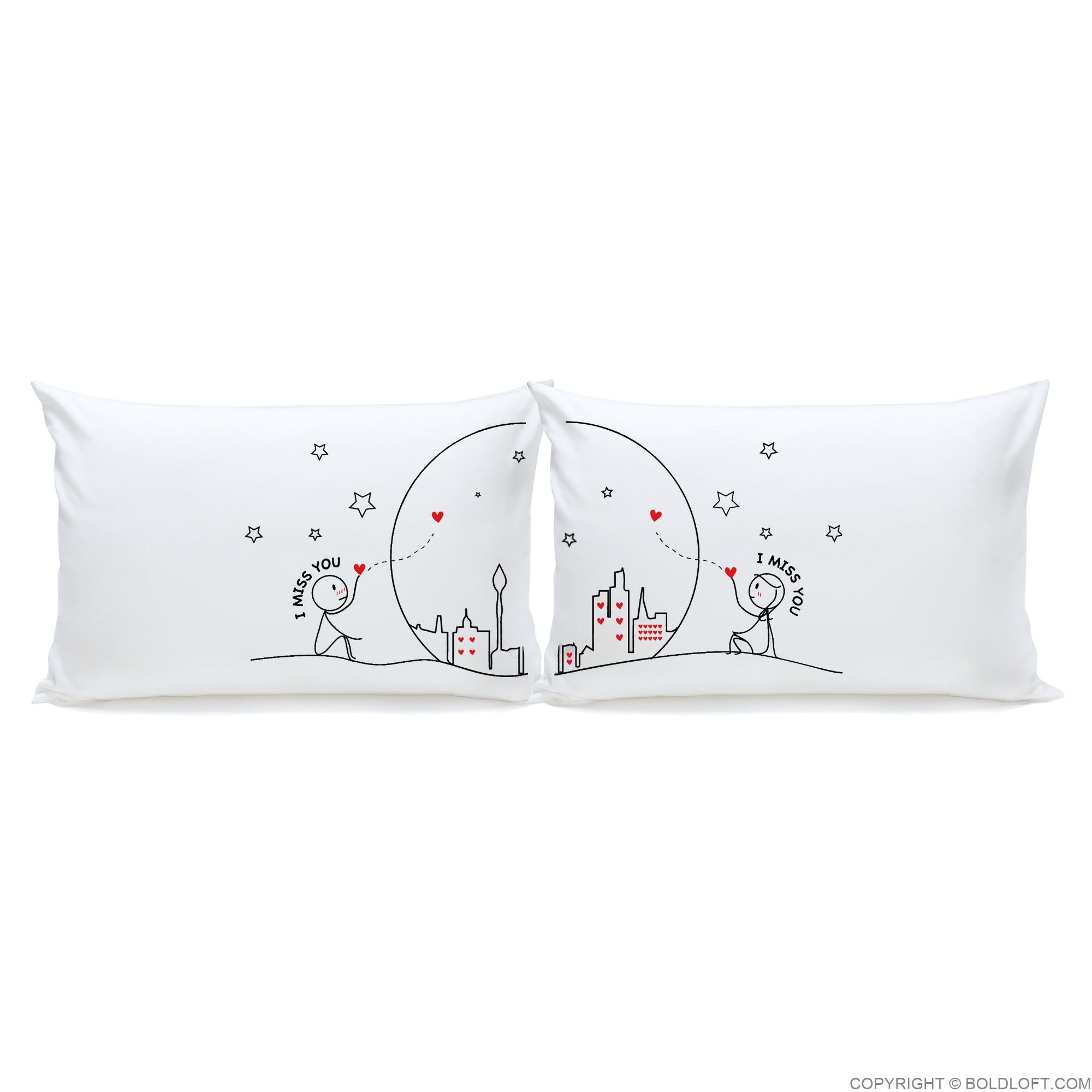 Miss Us Together™ Couple Pillowcase Set