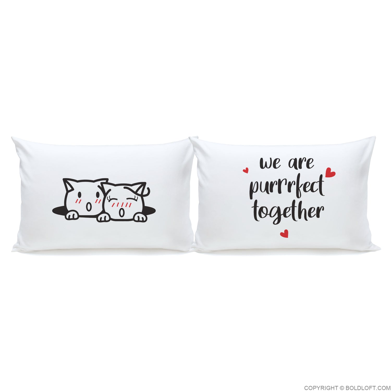 boldloft purrfect together cat pillowcases for couples cat lover gifts