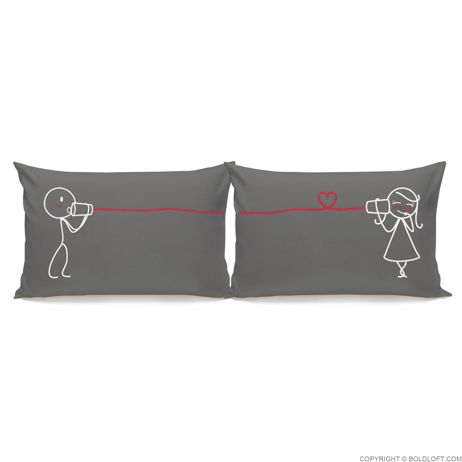 BoldLoft Say I Love You® Couple Pillowcase Set in Gray