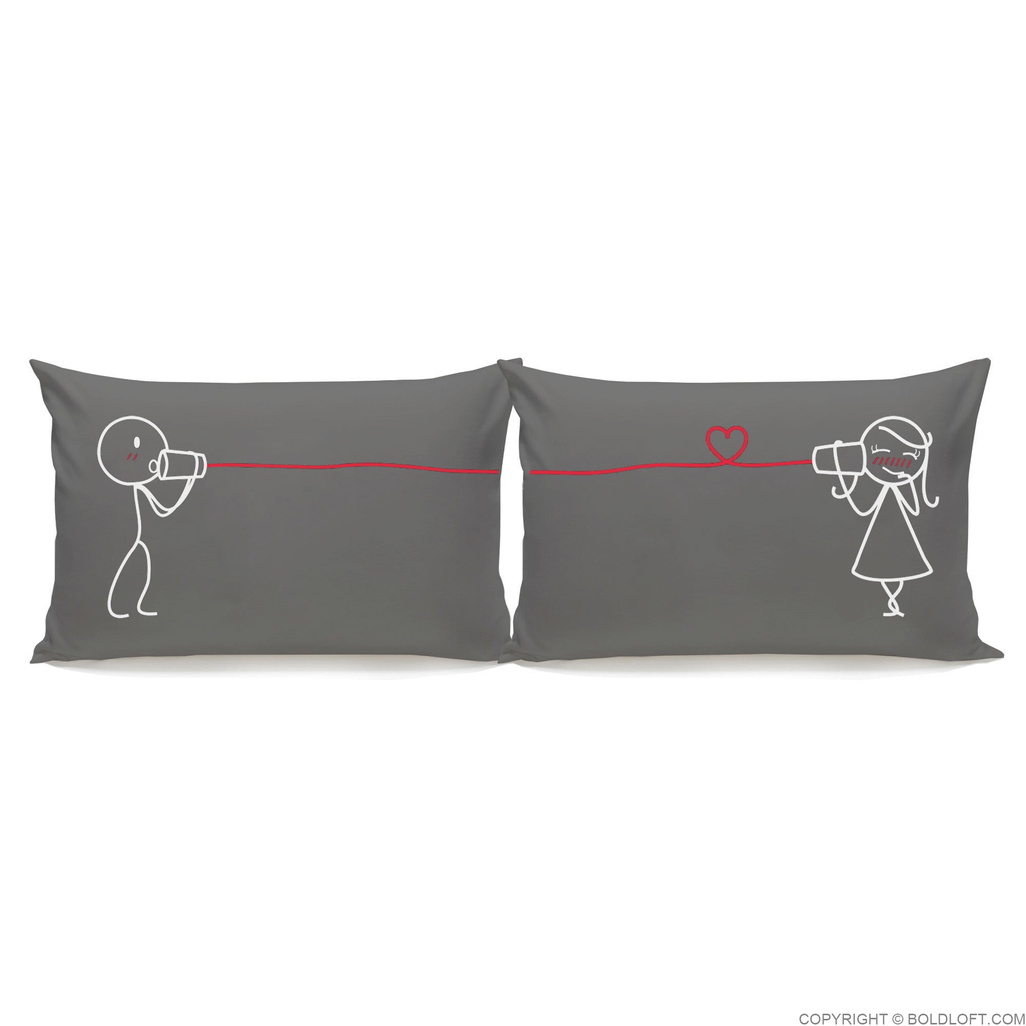 Say I Love You® Couple Pillowcase Set (Gray)