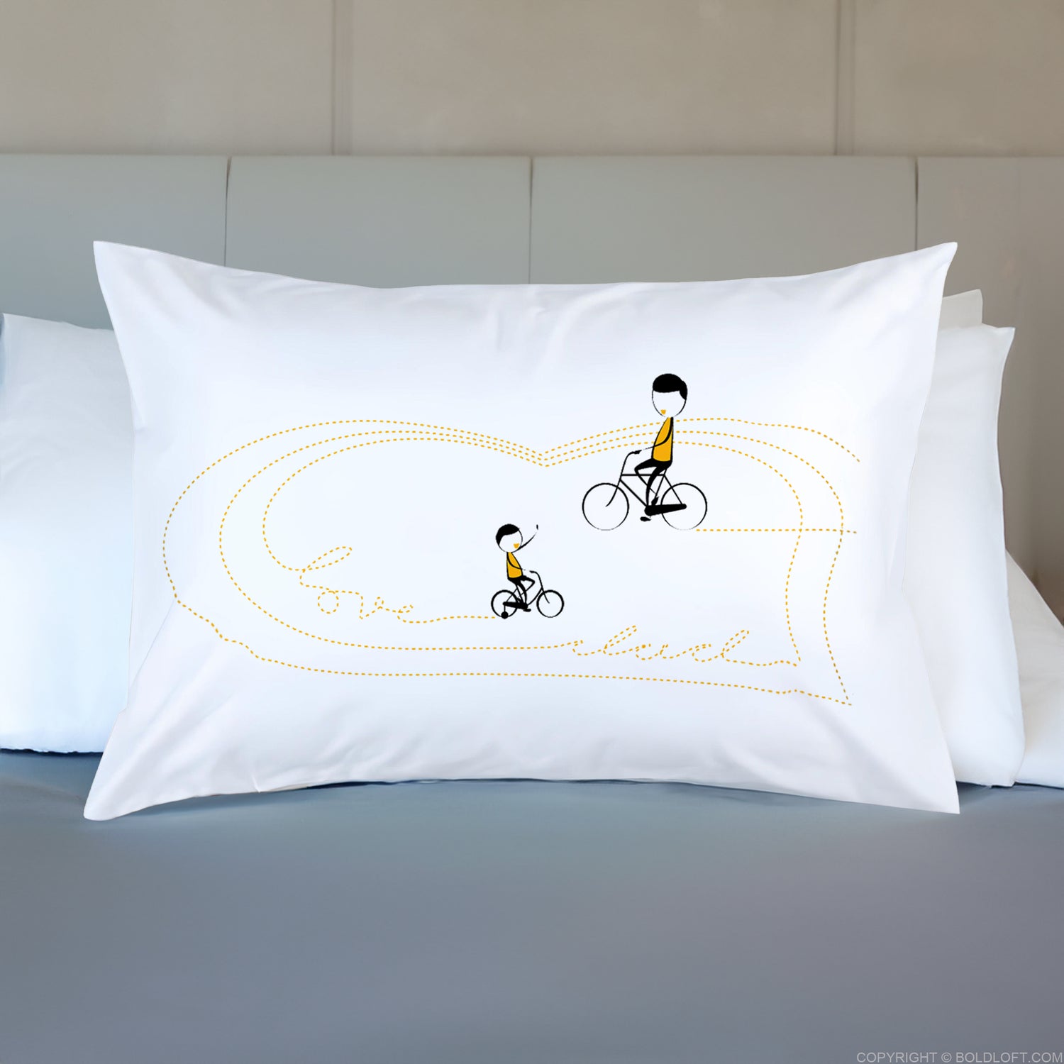 BoldLoft I Heart You Dad Pillowcase for father and papa. Father&