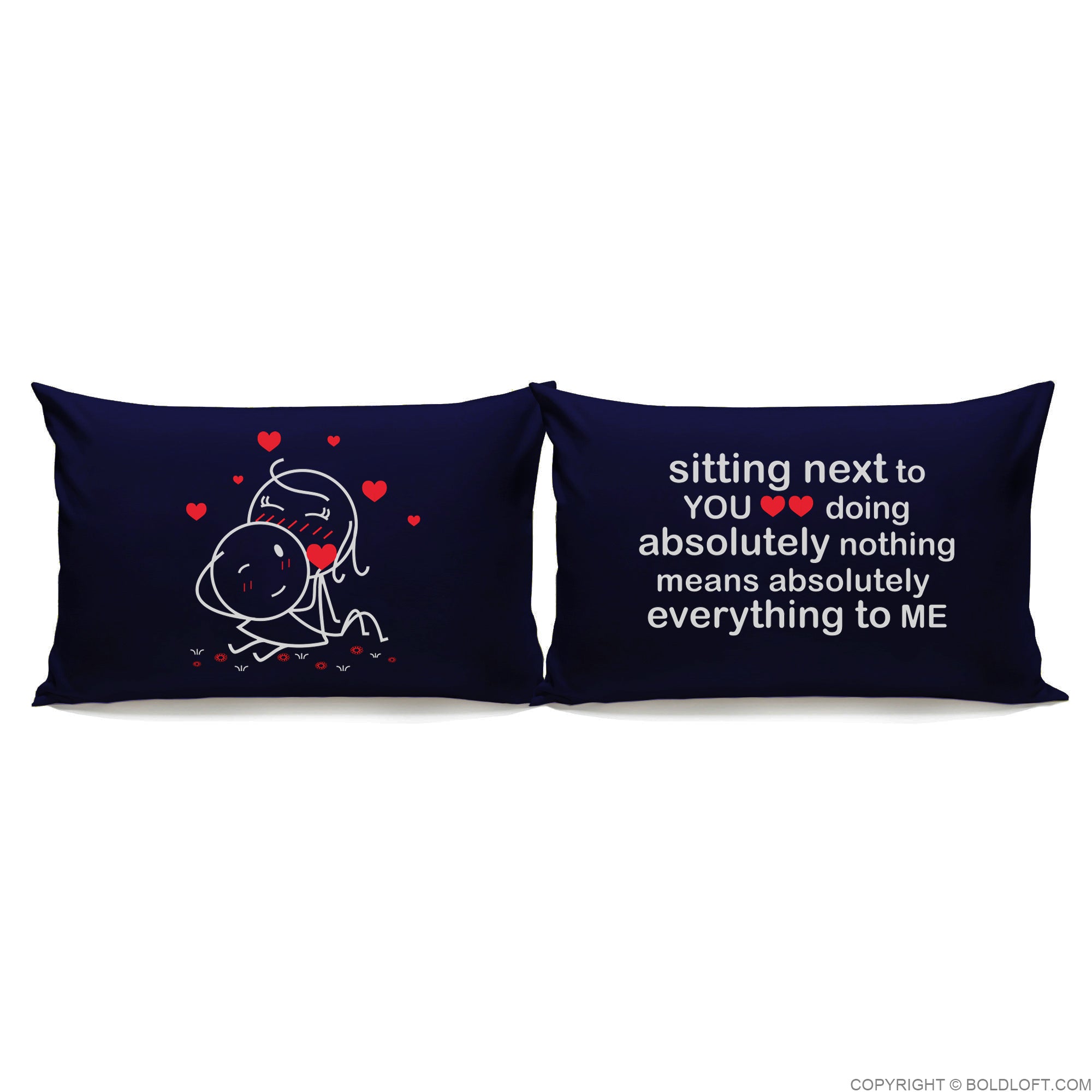 BoldLoft You Mean Everything to Me™ Couple Pillowcases in Dark Blue