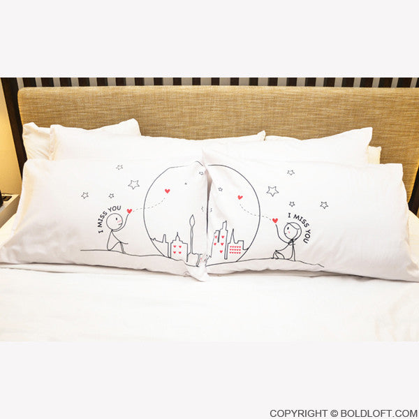 Miss Us Together™ His &amp; Hers Couple Pillowcases 