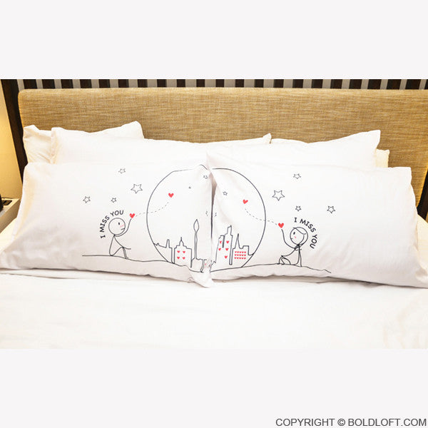 Miss Us Together™ His & Hers Couple Pillowcases
