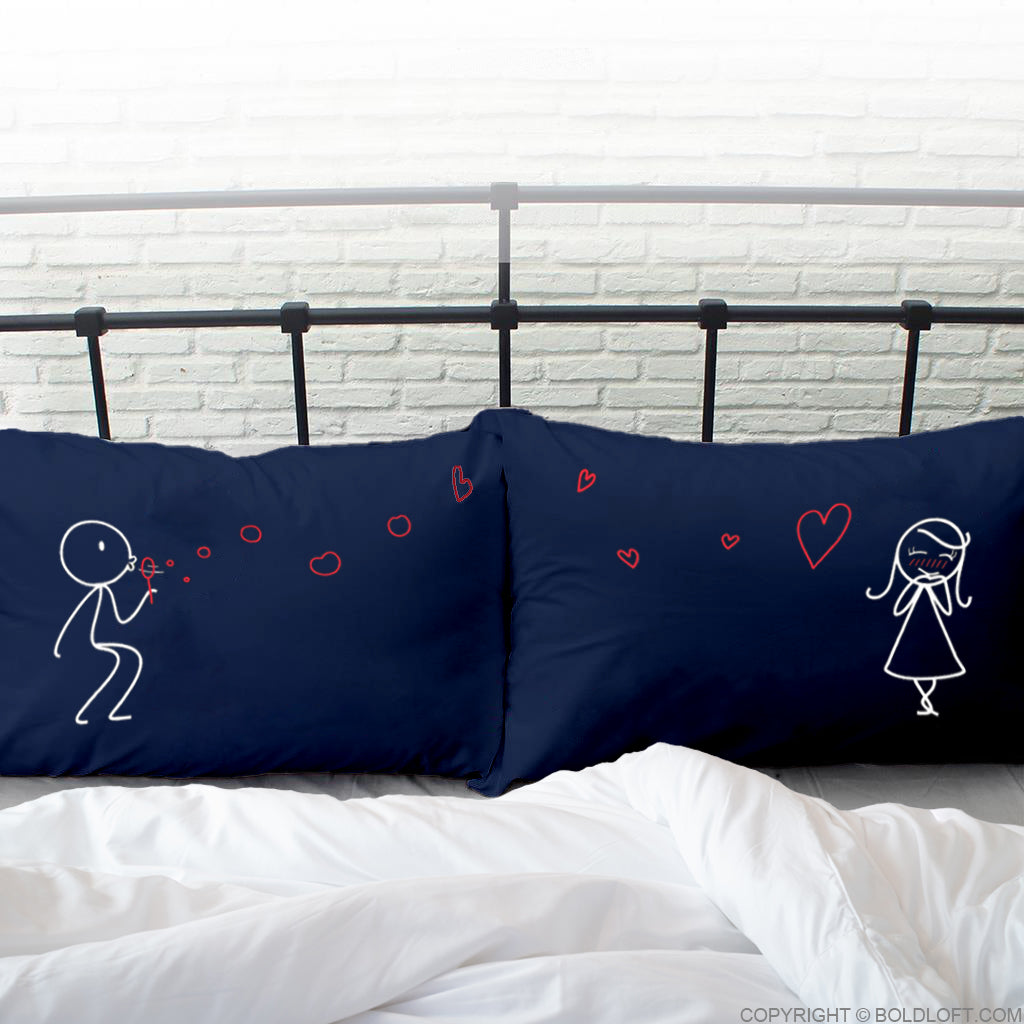 boldloft couple pillowcases his hers pillow cases dark blur