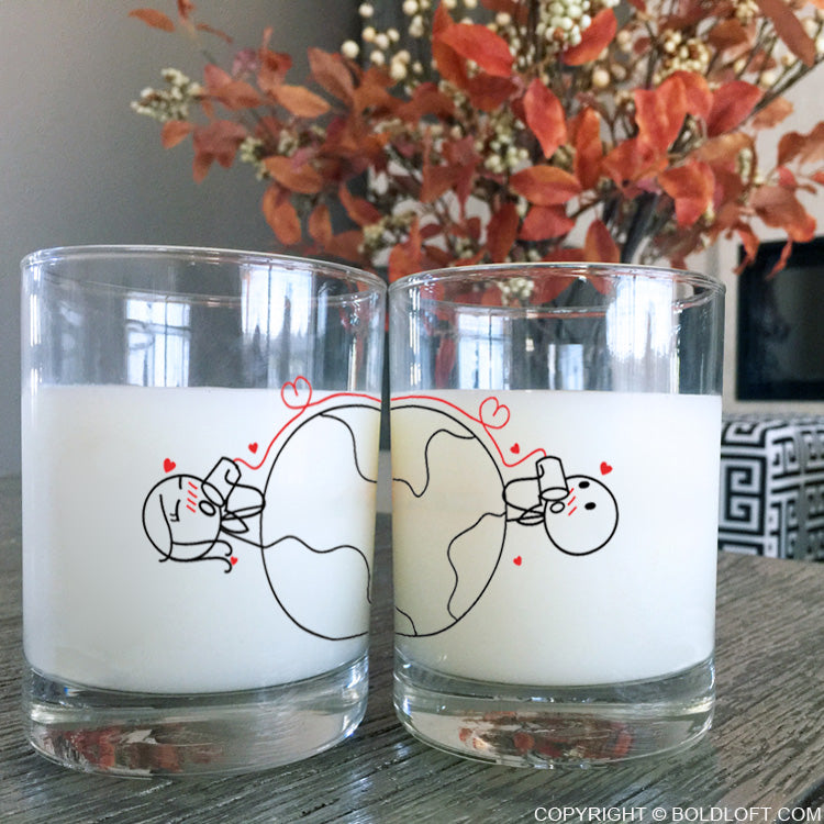 Love Has No Distance™ Couple Drinking Glasses