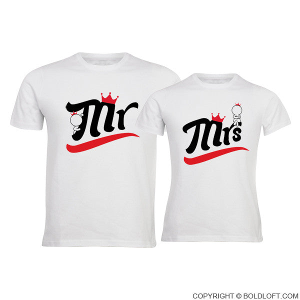 BoldLoft A Perfect Match Mr & Mrs Couple Shirts