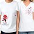 BoldLoft Captured by Your Heart Couple Shirts. Superheroes themed  his and hers for couples, featuring cute love cartoon characters.