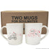Charming Forever & Ever wedding coffee mugs by BoldLoft feature endearing stick-figure bride and groom characters, packaged in the signature Two Mugs for Soulmates gift-ready box.