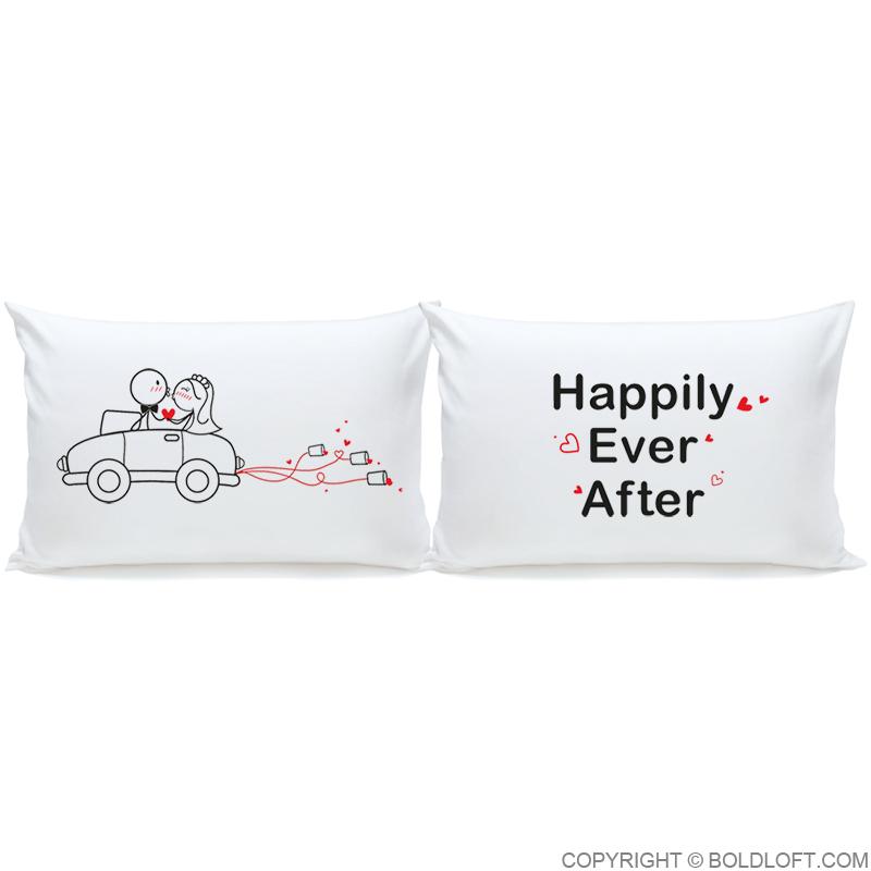 Wedding Gifts-Happily Ever After™ Bride &amp; Groom Pillowcases