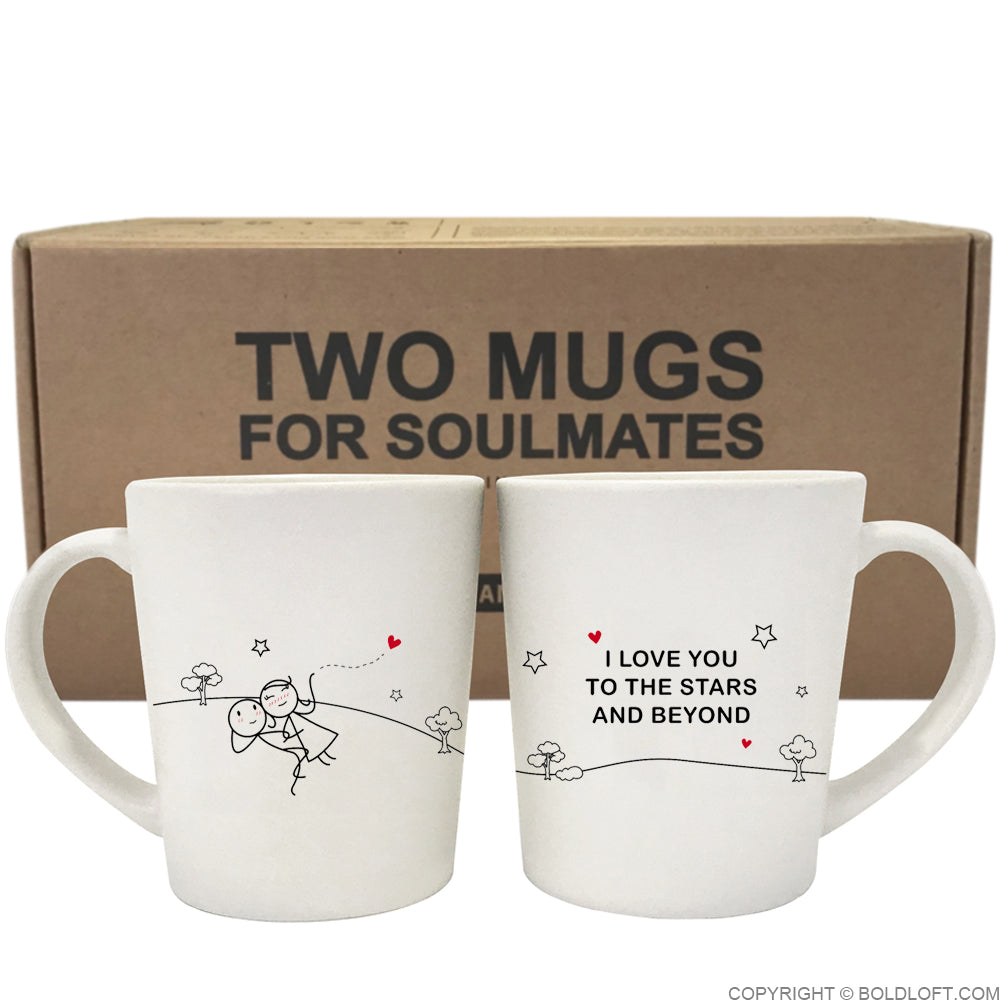 Unique His and Her Coffee Mugs for Anniversary, Love You to the