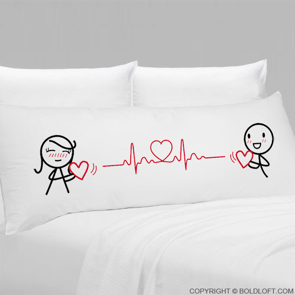 BoldLoft Love You with Every Beat of My Heart® Body Pillowcase