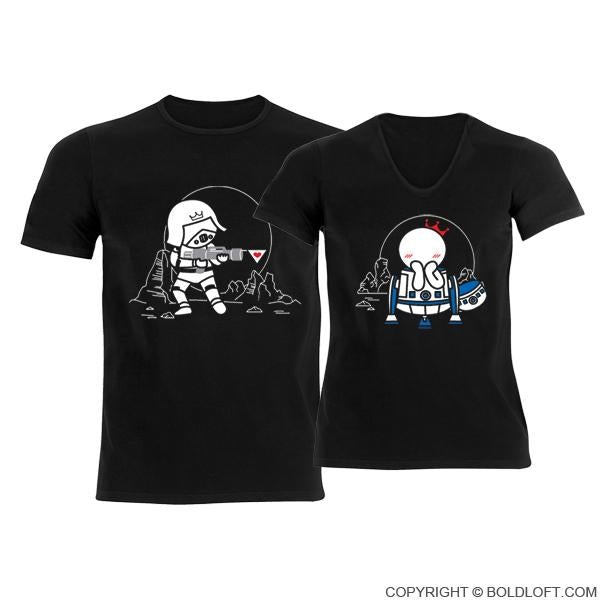 May the Love be with You™ His &amp; Hers Matching Couples Shirts Black