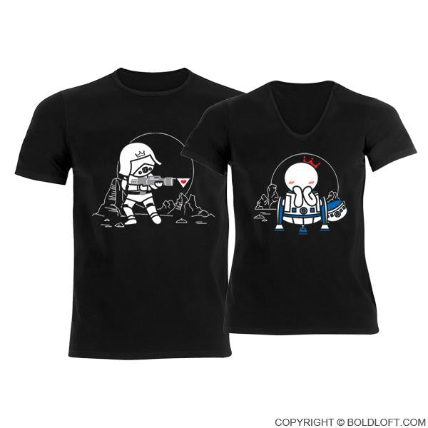 May the Love be with You™ His & Hers Matching Couples Shirts Black