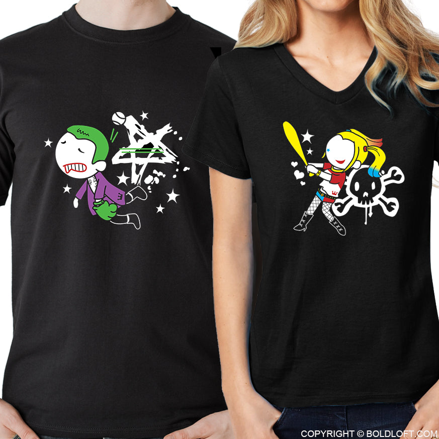BoldLoft My One & Only Madness Couple Shirts. His and hers shirts for couples, featuring cute comic cartoon characters.