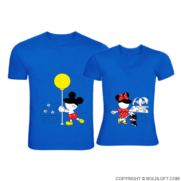 You’re Always Mine™ His & Hers Matching Couple Shirts Blue