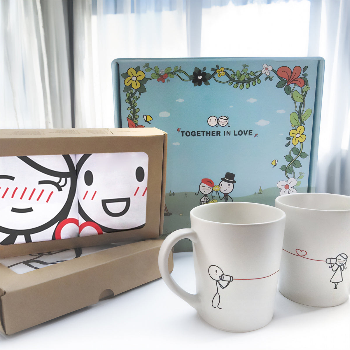 Explore BoldLoft Together in Love Gift Set: Couple Pillowcases and Mugs in a Beautiful Gift Box