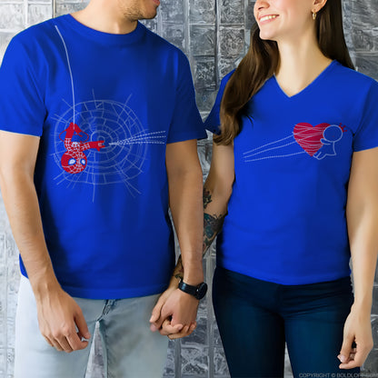 You’ve Captured My Heart Couple Shirts by BoldLoft feature superheroes and comic characters. Perfect cotton anniversary shirts for husband and wife and movie night outfits.