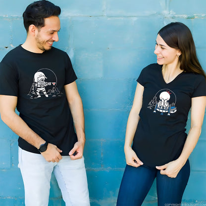 May the Love be with You™ His &amp; Hers Matching Couple Shirt Set Black