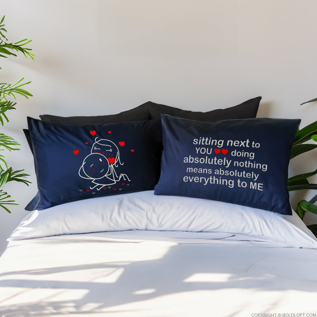 BoldLoft You Mean Everything to Me™ Couple Pillowcases - Romantic Couple Gifts for Him and Her.