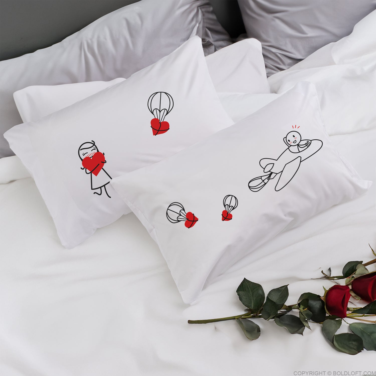 BoldLoft No Matter the Distance Couple Pillowcases-couple gifts for long distance relationships for anniversary, Valentine&