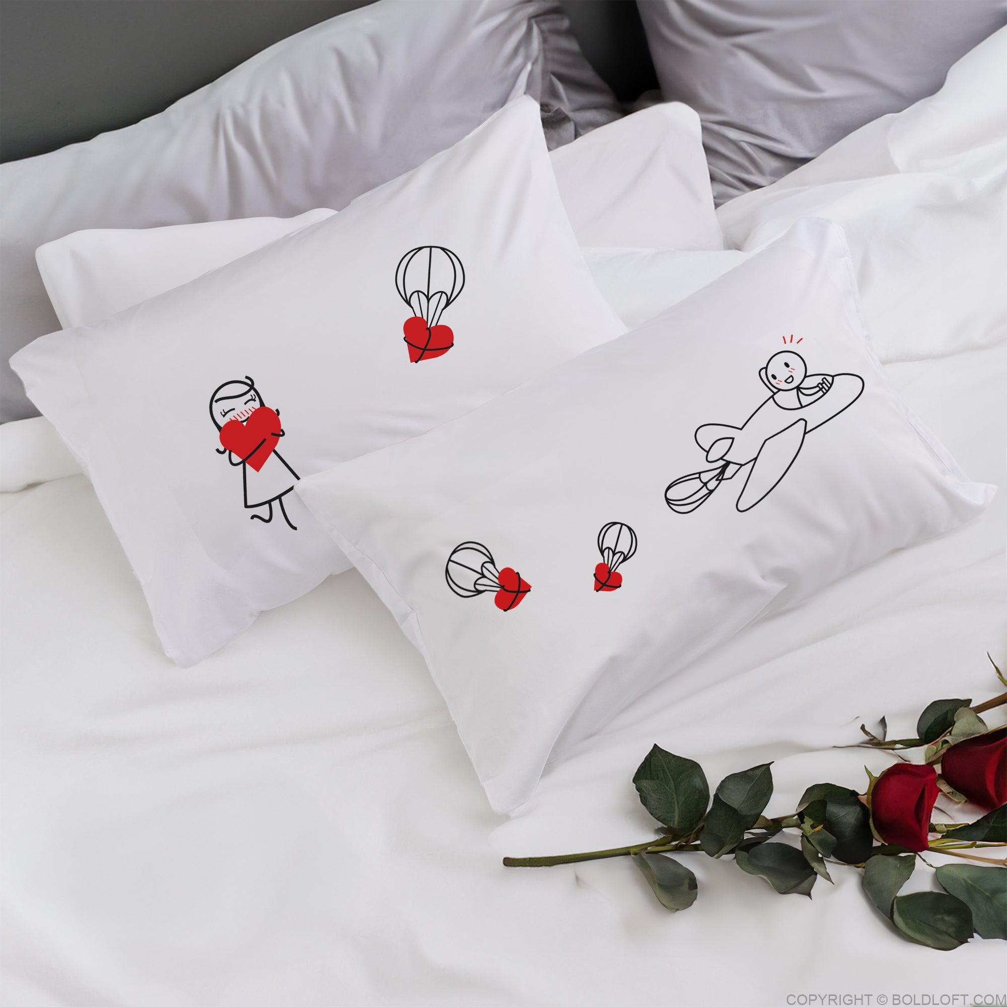 BoldLoft No Matter the Distance Couple Pillowcases-couple gifts for long distance relationships for anniversary, Valentine&