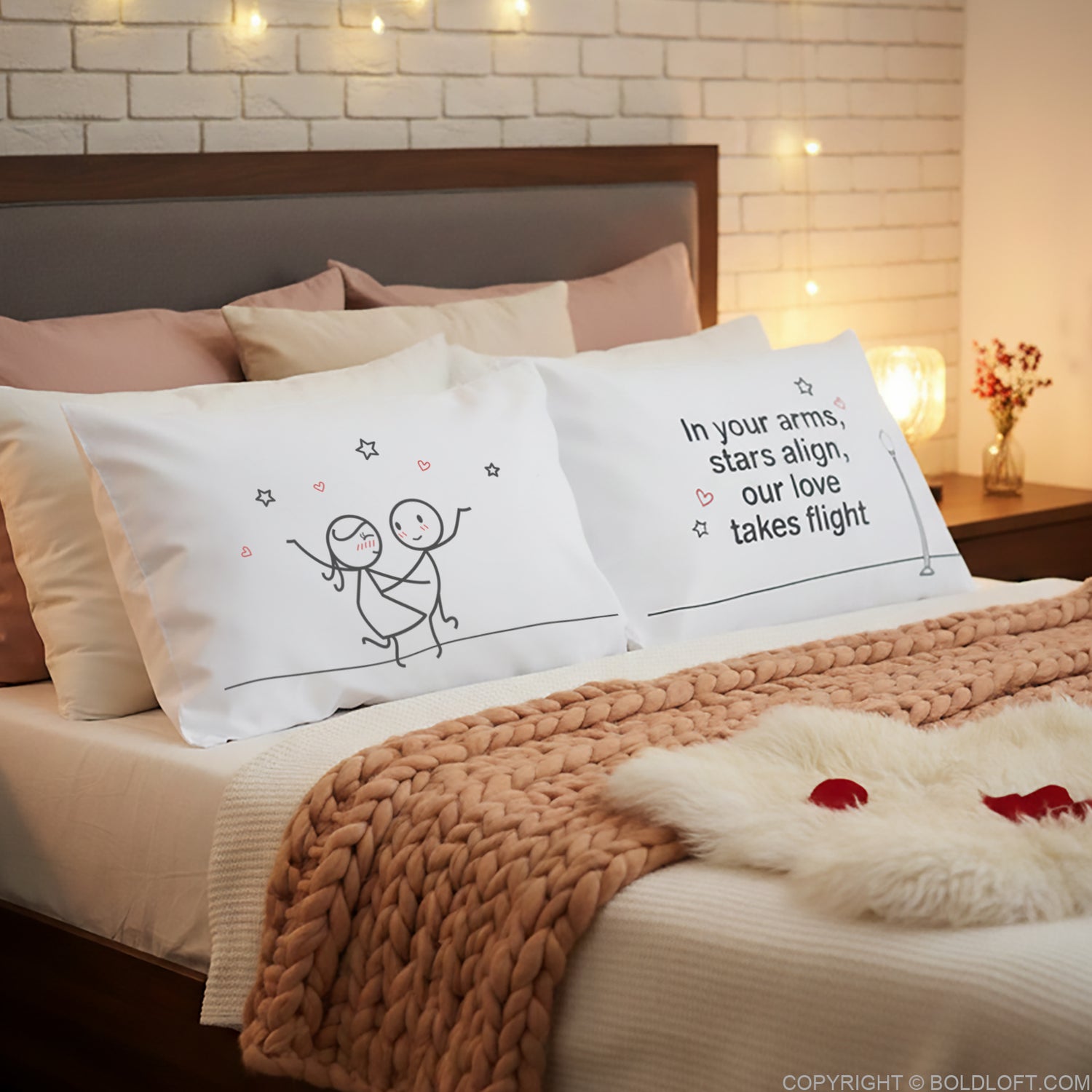 BoldLoft Dance with Me Couple Pillowcases-Romantic Gifts for Him and Her. His and Hers Gifts for Anniversary, Valentine&
