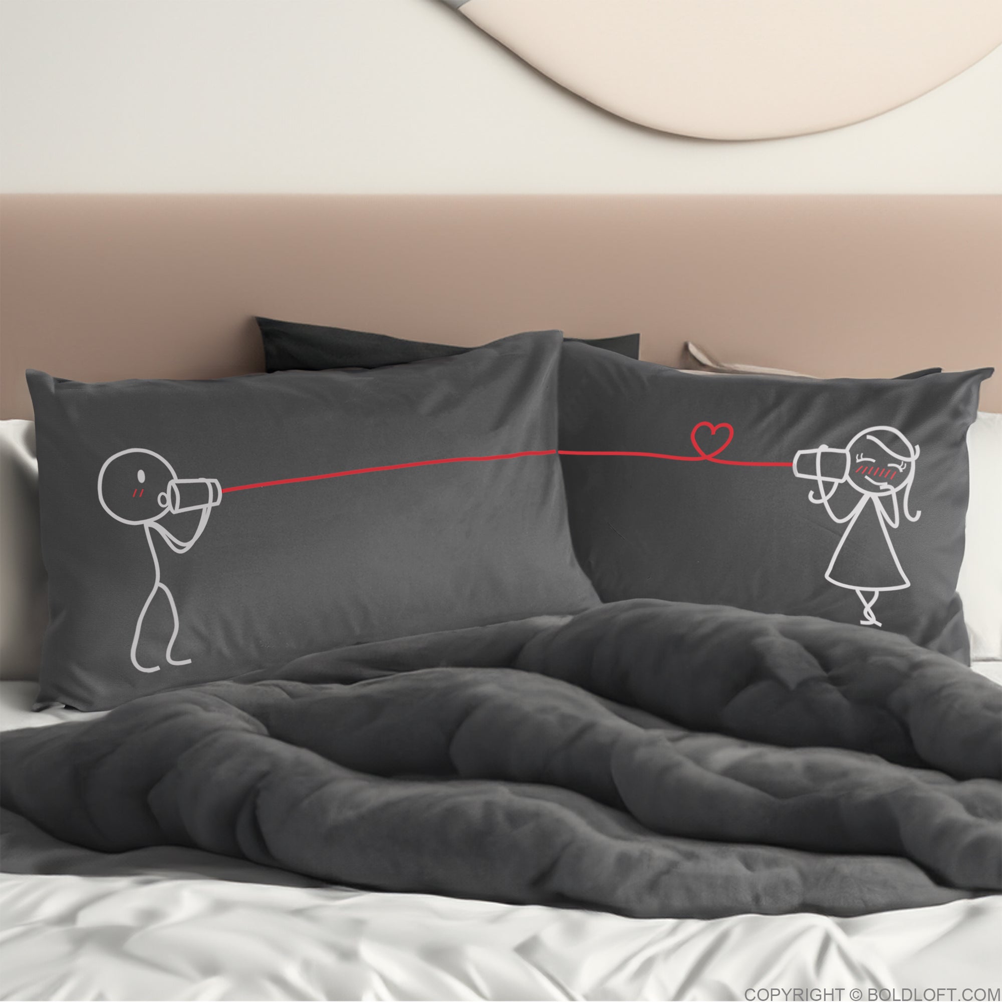 BoldLoft Say I Love You® His and Hers Pillowcases. A sweet home decor for couples.