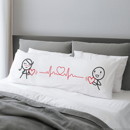 BoldLoft Love You with Every Beat of My Heart® Body Pillowcase - Romantic couple gifts for him and her