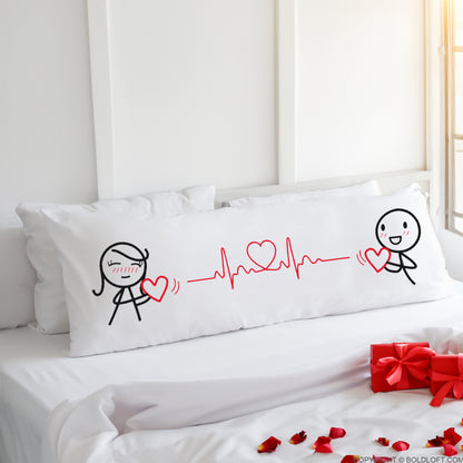 BoldLoft Love You with Every Beat of My Heart Body Pillowcase - Romantic Valentine pillow cover for couples