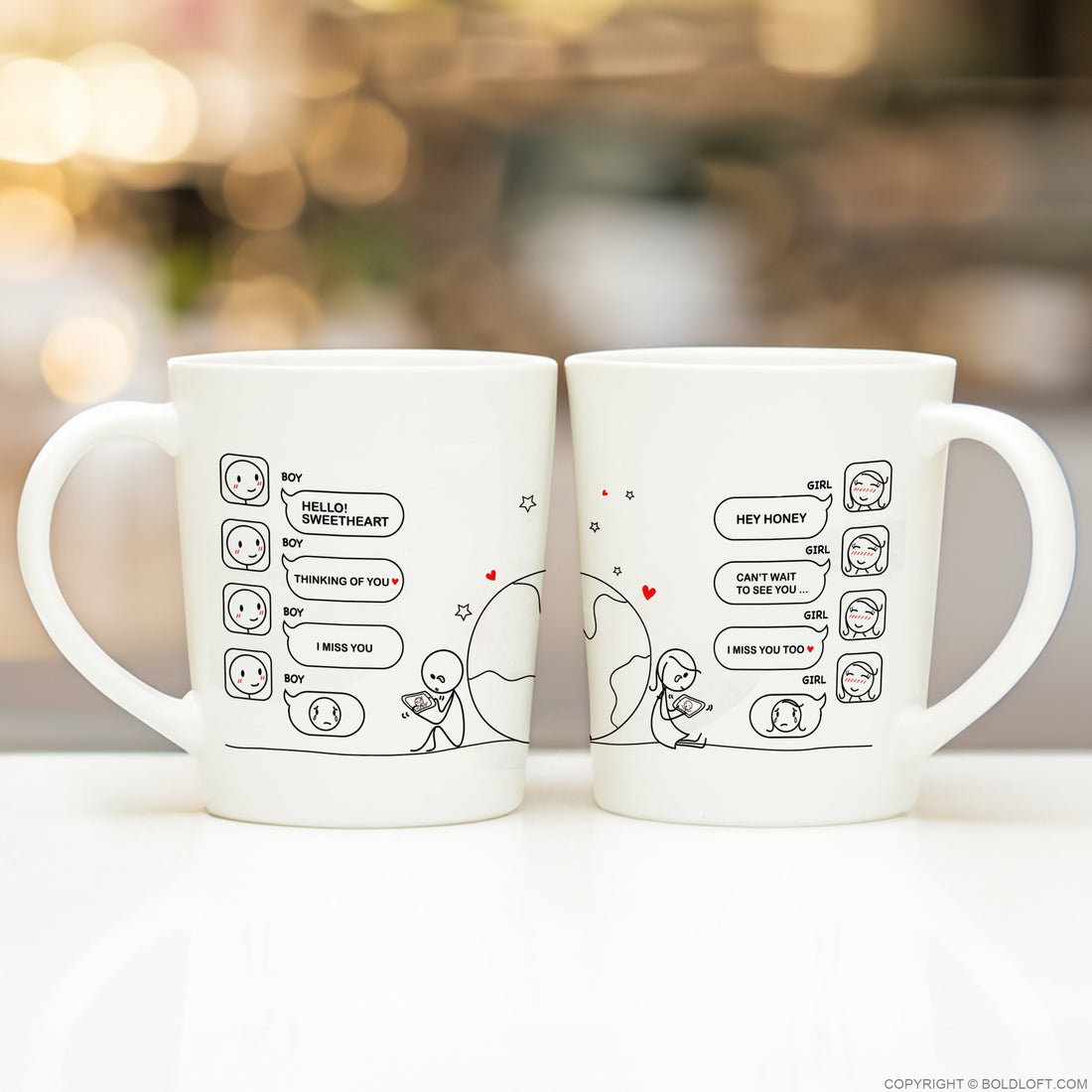 Bridge the miles with our charming Wish You Were Here long distance couple mugs. Ideal long distance gifts for long distance relationships couples.