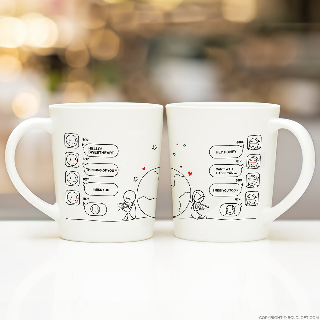 Bridge the miles with our charming Wish You Were Here long distance couple mugs. Ideal long distance gifts for long distance relationships couples. 