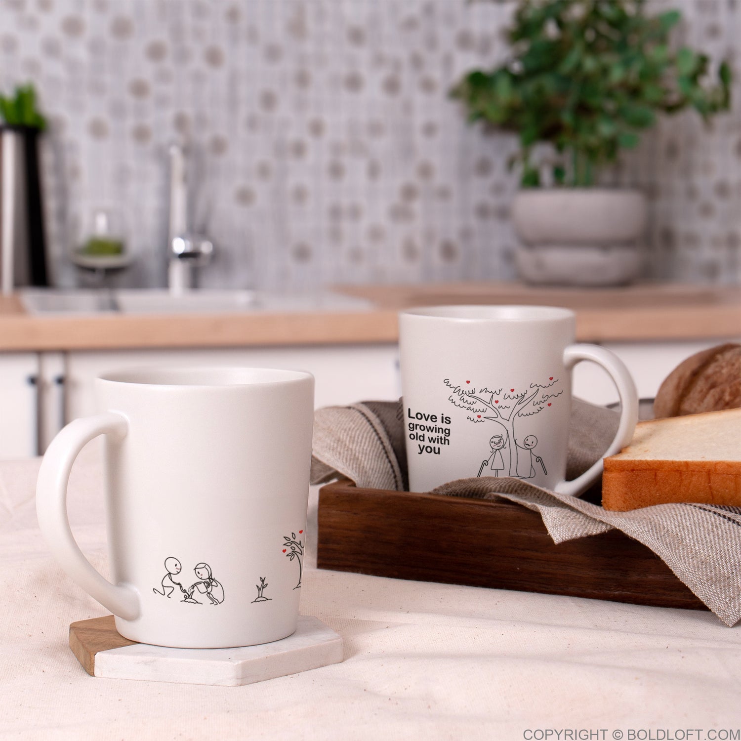 Make every morning special with BoldLoft Grow Old with You Couple Coffee Mugs, the perfect gift for him and her.