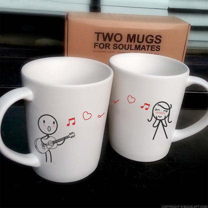 BoldLoft Love Me Tender™ Couple Mugs- Two Mugs for Soulamtes by BoldLoft